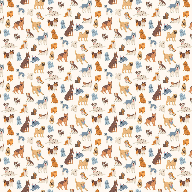 PRE - Order Always By My Side by Figo Studio - Dogs 91326 - 11 Cream - Half Yard - August 2026 - Modern Fabric Shoppe