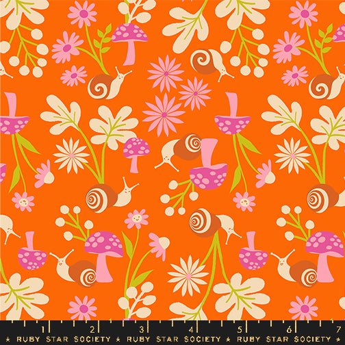 PRE - ORDER Animal Animal - Collaboration by Ruby Star Society - Snail Garden RS 5163 11 - Goldfish - Half Yard - February 2025 - Modern Fabric Shoppe