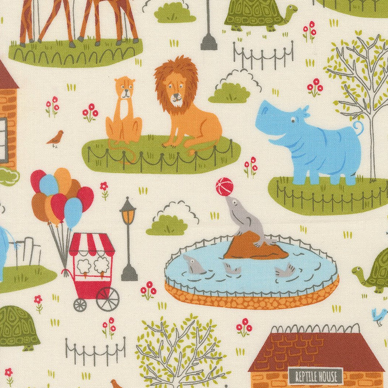 PRE - ORDER Animal Park Fun by Stacy Lest Hsu - Dove 20960 11 - Half Yard - January 2026 - Modern Fabric Shoppe