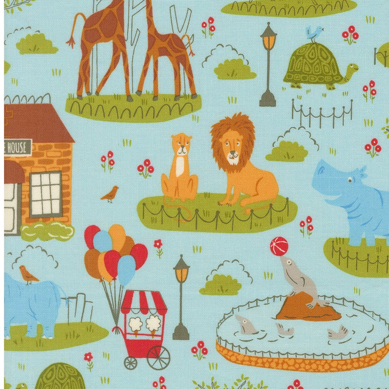 PRE - ORDER Animal Park Fun by Stacy Lest Hsu - Water 20960 14 - Half Yard - January 2026 - Modern Fabric Shoppe