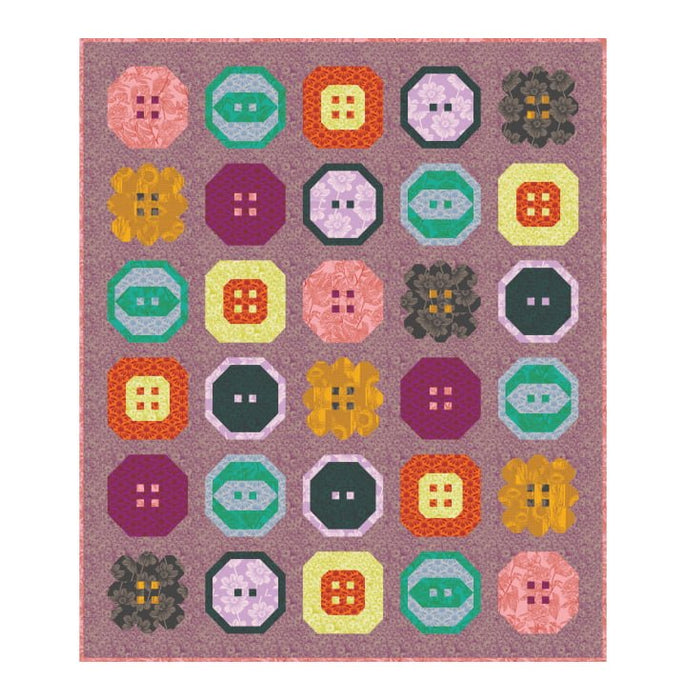 PRE - Order Anna Maria Textiles - Buttoned Up Quilt Kit featuring Indelible - March 2025 - Modern Fabric Shoppe