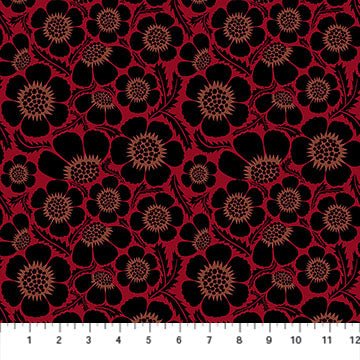 PRE - Order Anna Maria Textiles - Clean Cut - Prickly AMT185 - 25L Scarlet - Half Yard - September 2026 - Modern Fabric Shoppe