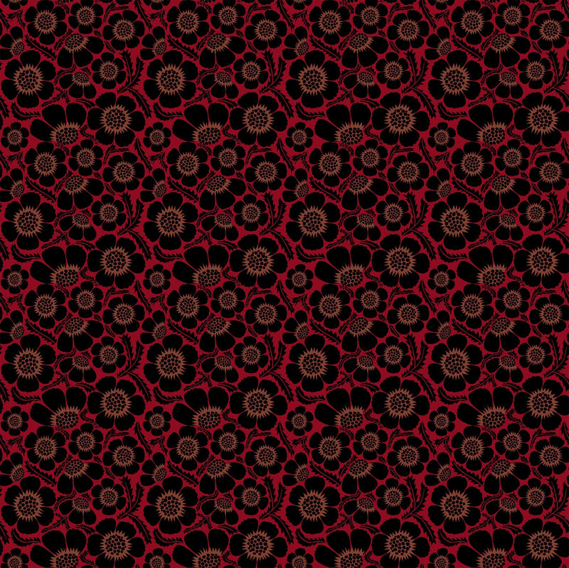 PRE - Order Anna Maria Textiles - Clean Cut - Prickly AMT185 - 25L Scarlet - Half Yard - September 2026 - Modern Fabric Shoppe