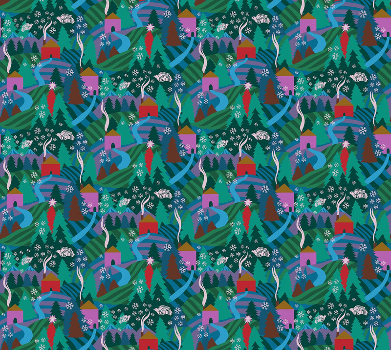 PRE - Order Anna Maria Textiles - Cozy Christmas - Flurry AMT161 - 75C Evening - Half Yard - April 2026 - Modern Fabric Shoppe