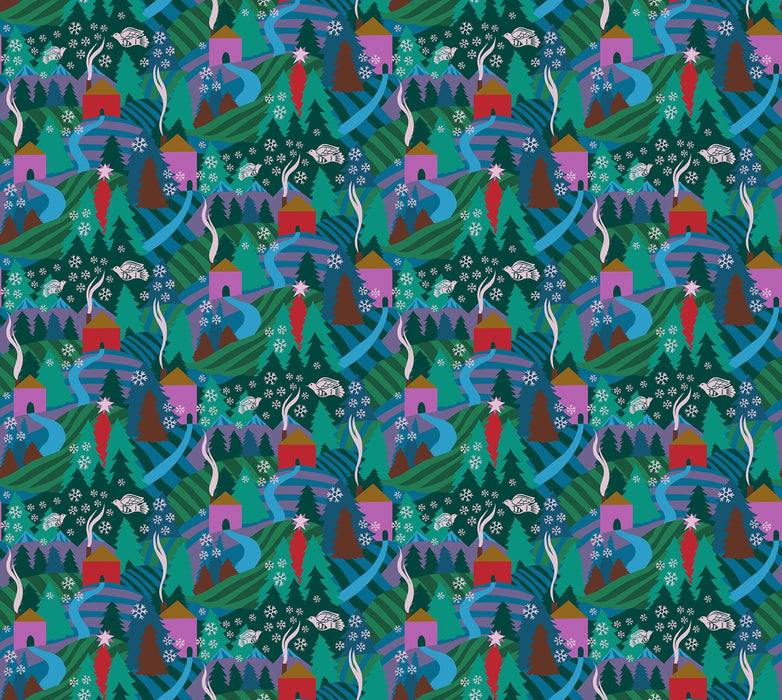 PRE - Order Anna Maria Textiles - Cozy Christmas - Flurry AMT161 - 75C Evening - Half Yard - April 2026 - Modern Fabric Shoppe
