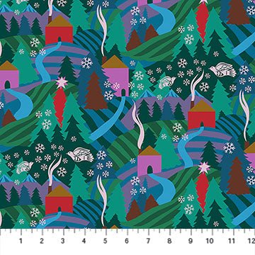 PRE - Order Anna Maria Textiles - Cozy Christmas - Flurry AMT161 - 75C Evening - Half Yard - April 2026 - Modern Fabric Shoppe