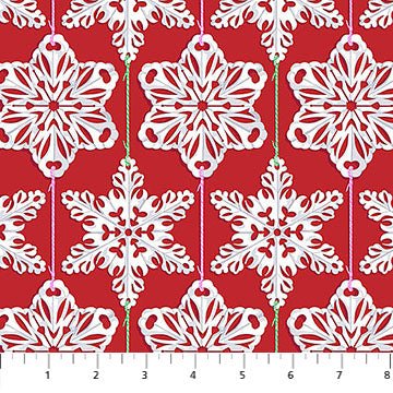 PRE - Order Anna Maria Textiles - Cozy Christmas - Paperflakes AMT162 - 25C Red Hot - Half Yard - April 2026 - Modern Fabric Shoppe