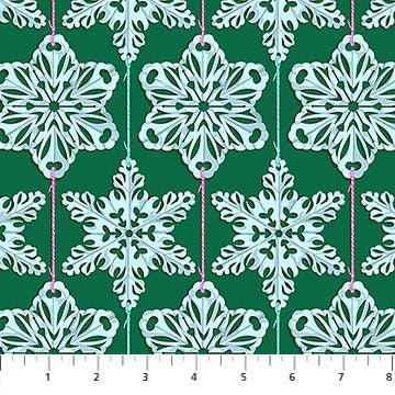 PRE - Order Anna Maria Textiles - Cozy Christmas - Paperflakes AMT162 - 74L Mint - Half Yard - April 2026 - Modern Fabric Shoppe