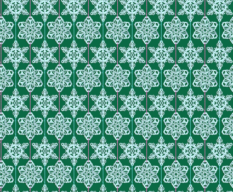 PRE - Order Anna Maria Textiles - Cozy Christmas - Paperflakes AMT162 - 74L Mint - Half Yard - April 2026 - Modern Fabric Shoppe