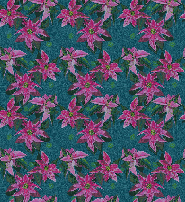 PRE - Order Anna Maria Textiles - Cozy Christmas - Poinsettia AMT166 - 74L Flourish - Half Yard - April 2026 - Modern Fabric Shoppe