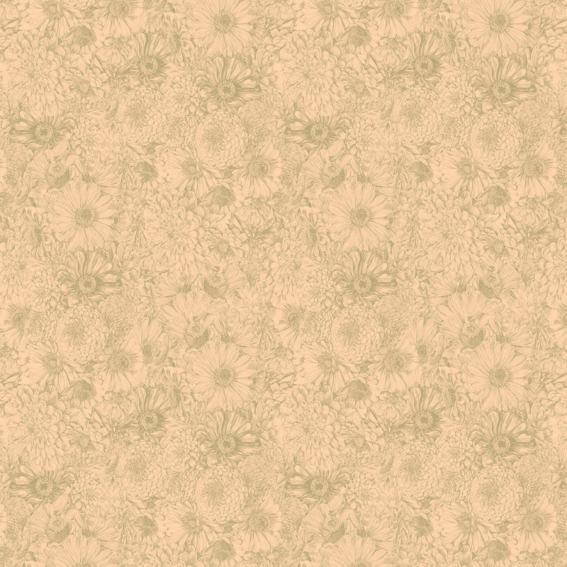 PRE-Order Anna Maria Textiles- Gentle Rendering- Bounty AMT206-53V Manila- Half Yard- April 2027 - Modern Fabric Shoppe