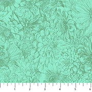 PRE-Order Anna Maria Textiles- Gentle Rendering- Bounty AMT206-75C Aqua- Half Yard- April 2027 - Modern Fabric Shoppe