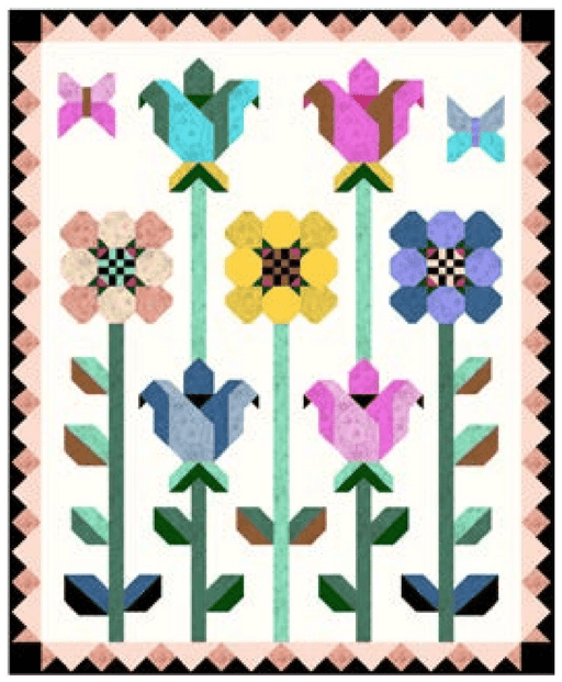 PRE-Order Anna Maria Textiles- Gentle Rendering- Rose Quilt Kit featuring Gentle Rendering- April 2027 - Modern Fabric Shoppe
