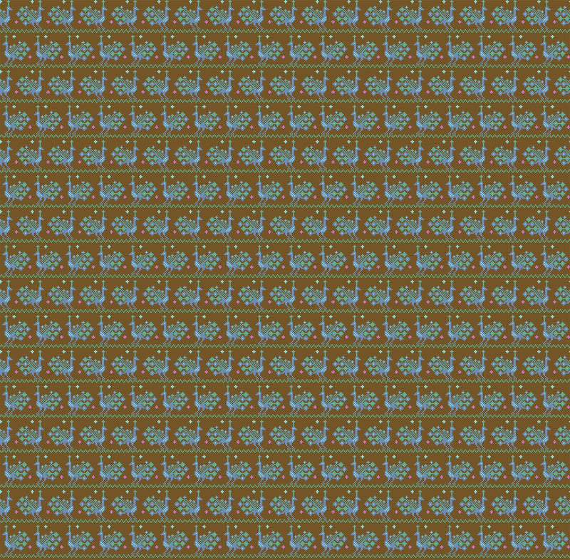 PRE - Order Anna Maria Textiles - Heiress - Peacock AMT1014 - 36V Bark - Half Yard - July 2026 - Modern Fabric Shoppe