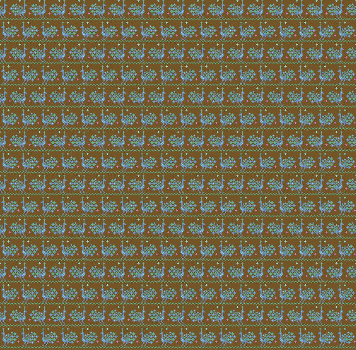 PRE - Order Anna Maria Textiles - Heiress - Peacock AMT1014 - 36V Bark - Half Yard - July 2026 - Modern Fabric Shoppe