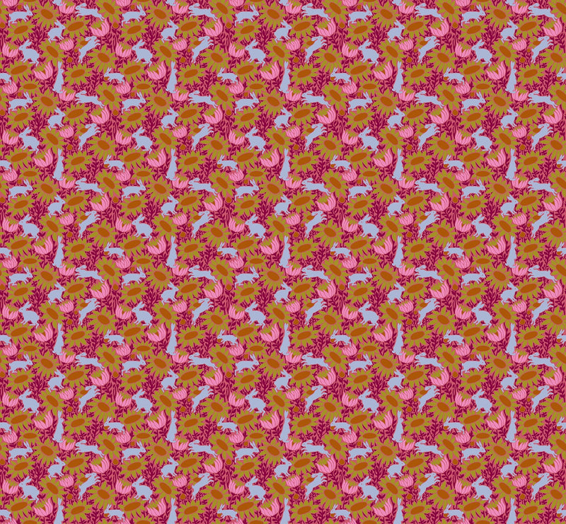 PRE - Order Anna Maria Textiles - Mosaic Menagerie - Chase AMT187 - 23L Strawberry - Half Yard - December 2026 - Modern Fabric Shoppe