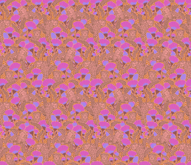 PRE - Order Anna Maria Textiles - Mosaic Menagerie - Cheetah Teeth AMT191 - 23L Coral - Half Yard - December 2026 - Modern Fabric Shoppe