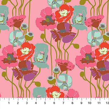 PRE - Order Anna Maria Textiles - Overdressed - Pouring Poppies AMT151 - 23V Haze - Half Yard - January 2026 - Modern Fabric Shoppe