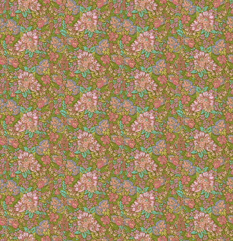 PRE - Order Anna Maria Textiles - Rhapsody - Mosaic AMT169 - 72V Avocado - Half Yard - June 2026 - Modern Fabric Shoppe