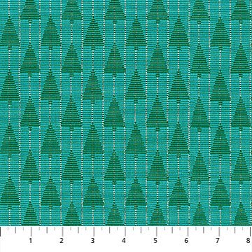 PRE - Order Anna Maria Textiles - Silver Lining - Tree Farm WAMT114 - 64C Turquoise - Half Yard - May 2026 - Modern Fabric Shoppe