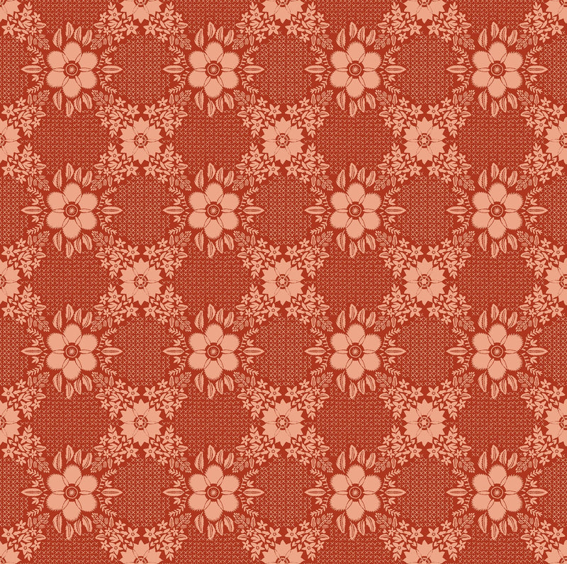 PRE - Order Anna Maria Textiles - Sunseekers - Embroidery AMT194 - 59V Tomato - Half Yard - January 2027 - Modern Fabric Shoppe