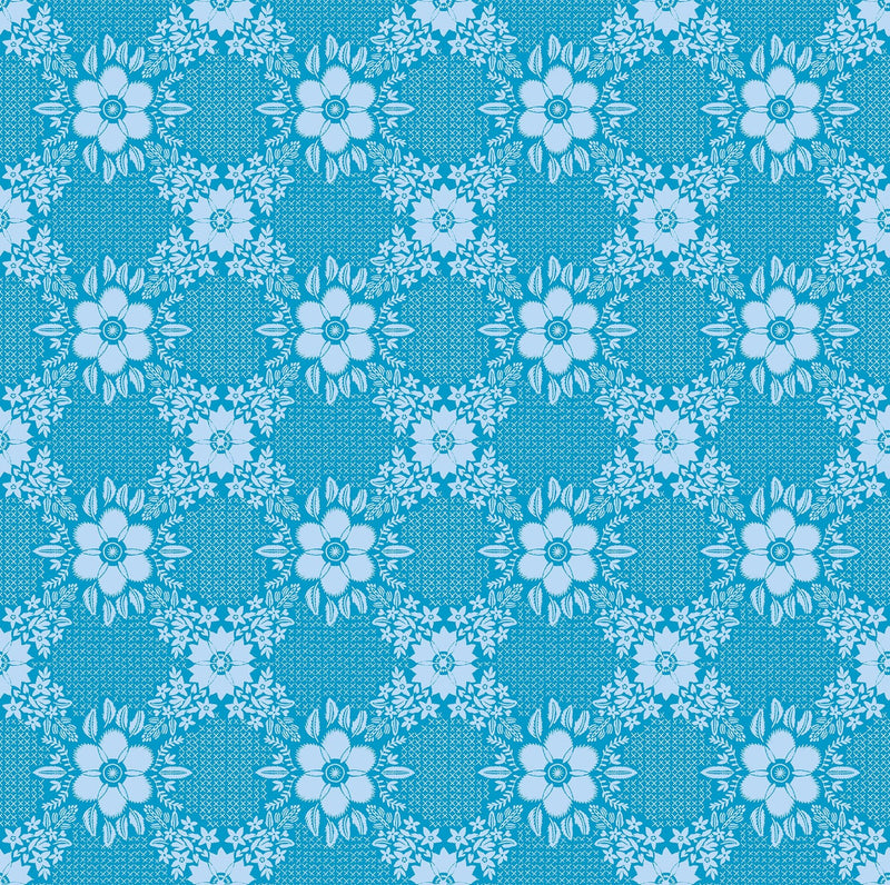 PRE - Order Anna Maria Textiles - Sunseekers - Embroidery AMT194 - 62C Cerulean - Half Yard - January 2027 - Modern Fabric Shoppe