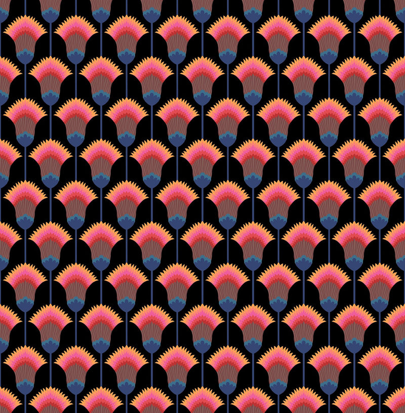 PRE - Order Anna Maria Textiles - Sunseekers - Feather Bloom AMT195 - 99L Midnight - Half Yard - January 2027 - Modern Fabric Shoppe