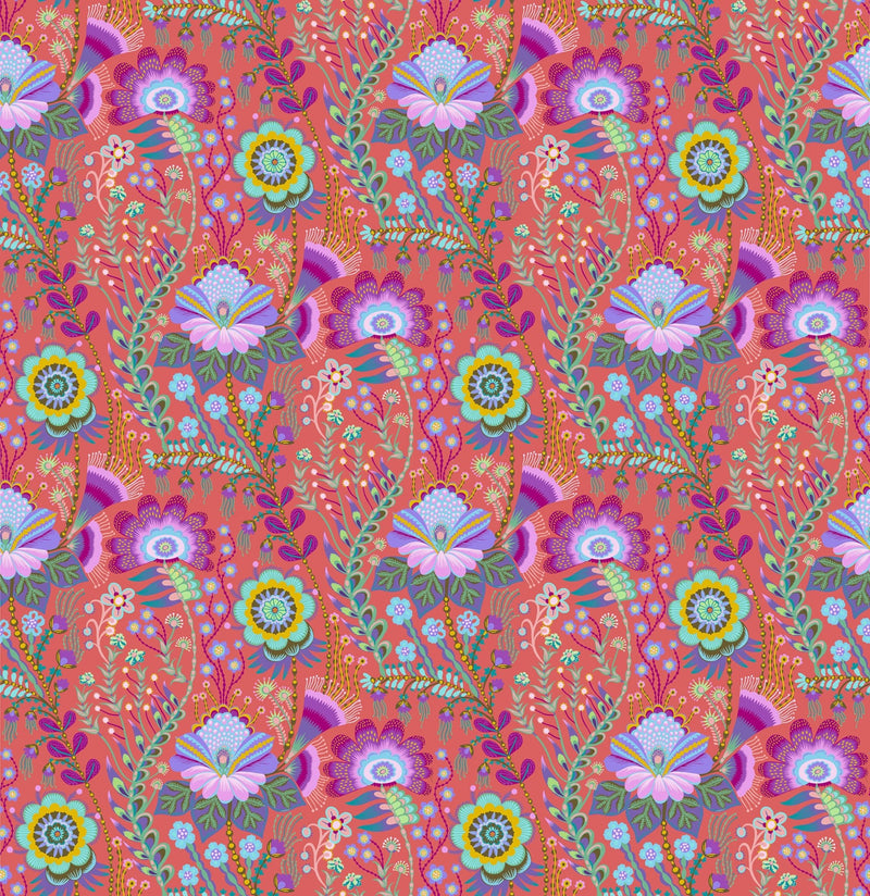 PRE - Order Anna Maria Textiles - Sunseekers - Seeking AMT197 - 56V Coral - Half Yard - January 2027 - Modern Fabric Shoppe