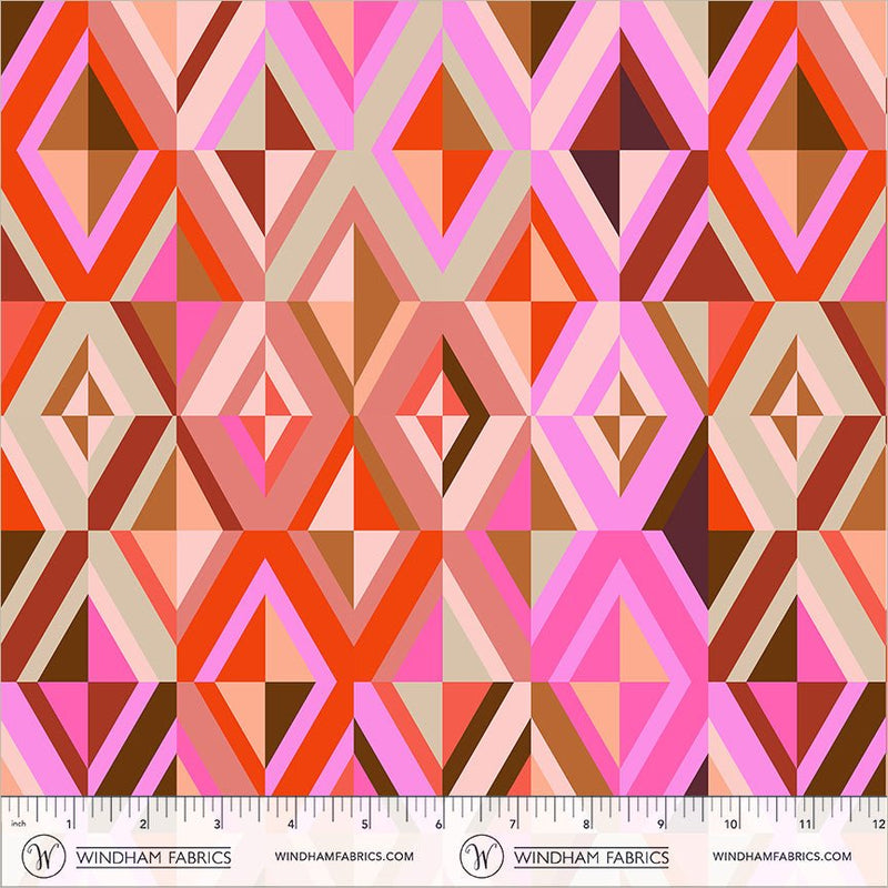 PRE - Order Annabel Wrigley - Happy Place - Diamonds 55374D - 6 Coral - Half Yard - August 2026 - Modern Fabric Shoppe