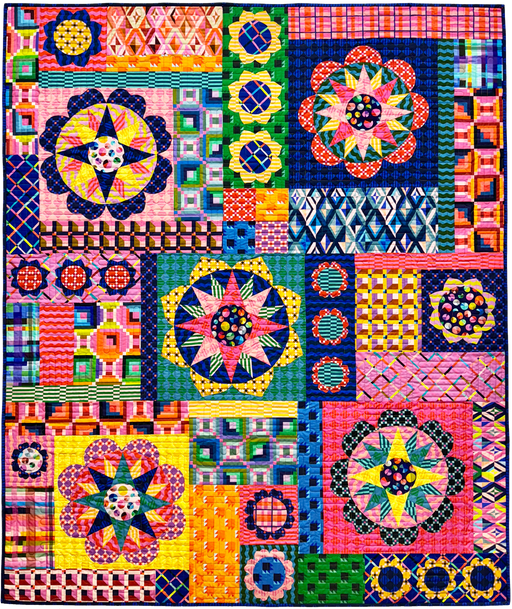 PRE - Order Annabel Wrigley - Off the Grid Quilt Kit featuring Happy Place - August 2026 - Modern Fabric Shoppe