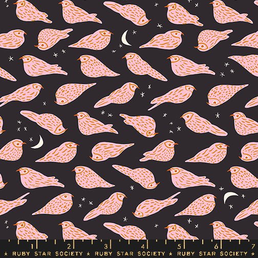 PRE - ORDER Bird is the Word by Kimberly Kight - Black RS3078 16 - Half Yard - December 2024 - Modern Fabric Shoppe