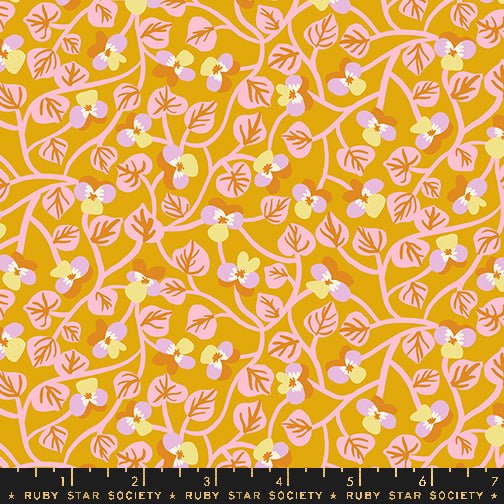 PRE - ORDER Bird is the Word by Kimberly Kight - Goldenrod RS3079 13 - Half Yard - December 2024 - Modern Fabric Shoppe