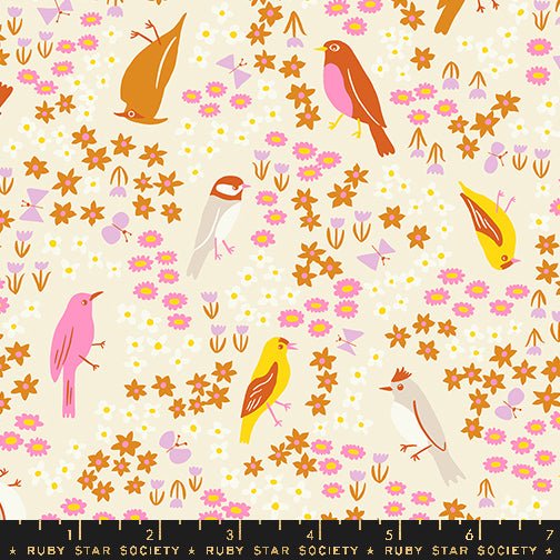 PRE - ORDER Bird is the Word by Kimberly Kight - Natural RS3077 11 - Half Yard - December 2024 - Modern Fabric Shoppe