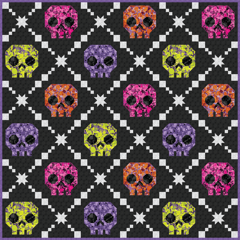 PRE-Order Bone Brigade Dark Quilt Kit featuring Enchanter by Libs Elliott- April 2027 - Modern Fabric Shoppe