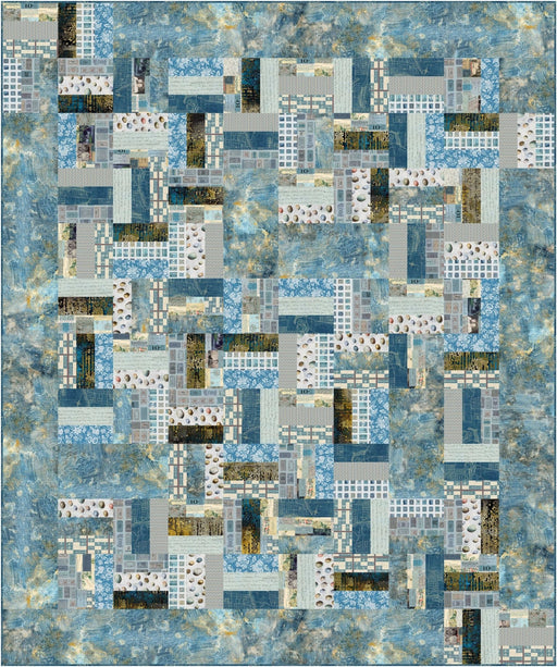 PRE - Order Brush Strokes Quilt Kit featuring Eclectic Elements - Blue by Tim Holtz - May 2025 - Modern Fabric Shoppe