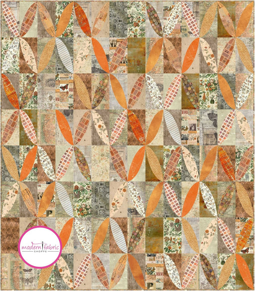 PRE-ORDER Burnished Quilt Kit featuring Electric Elements- Orange by Tim Holtz- December 2024 - Modern Fabric Shoppe