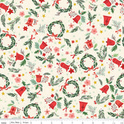 PRE-Order Carol by Jill Howarth- Berries and Boughs SC19056 Ivory- Half Yard- May 2027 - Modern Fabric Shoppe