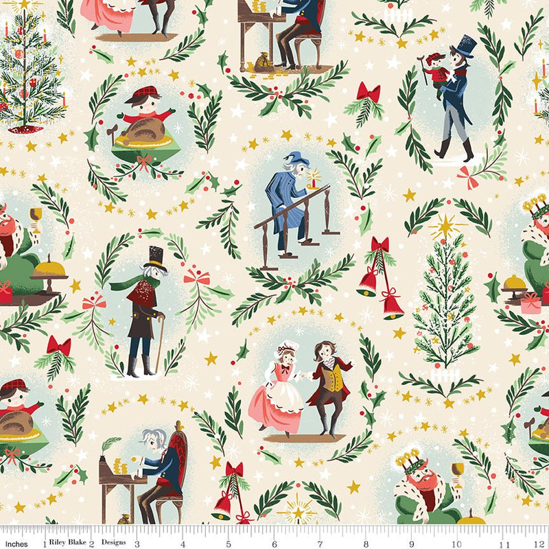 PRE-Order Carol by Jill Howarth- Keep Christmas Well SC19050 Ivory- Half Yard- May 2027 - Modern Fabric Shoppe