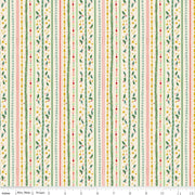 PRE-Order Carol by Jill Howarth- Winterberry Stripes SC19055 Ivory- Half Yard- May 2027 - Modern Fabric Shoppe