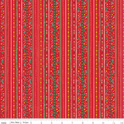 PRE-Order Carol by Jill Howarth- Winterberry Stripes SC19055 Red- Half Yard- May 2027 - Modern Fabric Shoppe