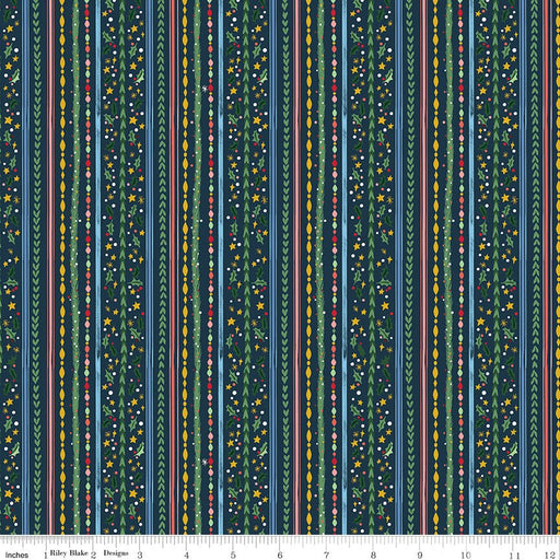 PRE-Order Carol by Jill Howarth- Winterberry Stripes SC19055 Twilight- Half Yard- May 2027 - Modern Fabric Shoppe