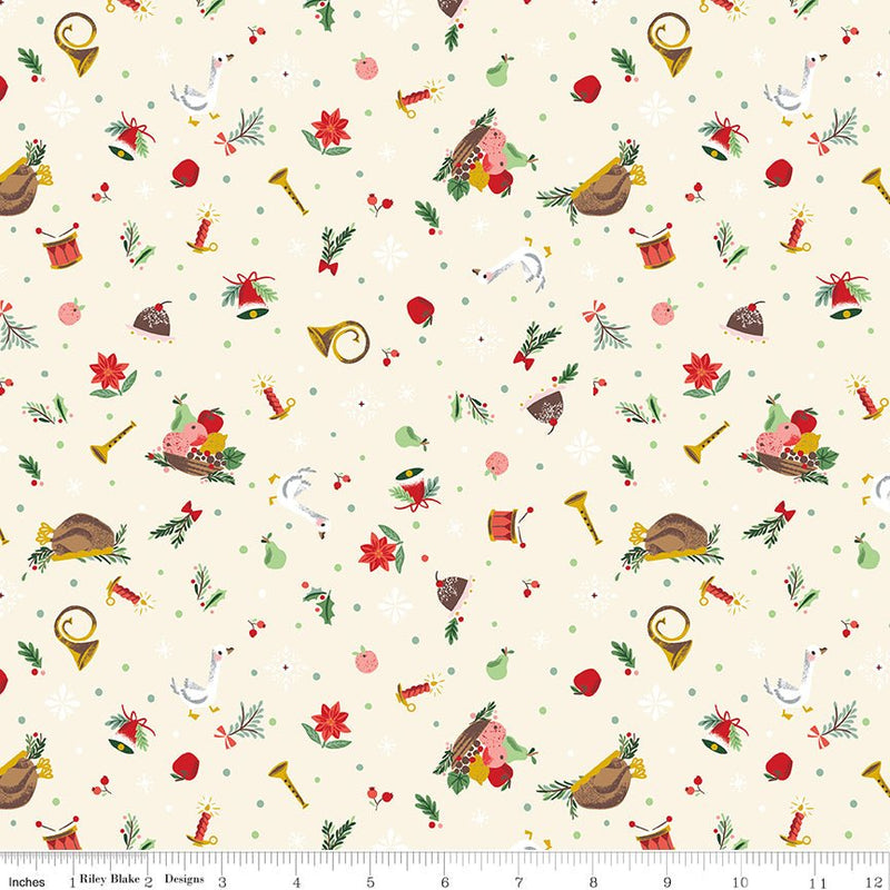 PRE-Order Carol by Jill Howarth- Wonderful Pudding SC19057 Ivory- Half Yard- May 2027 - Modern Fabric Shoppe
