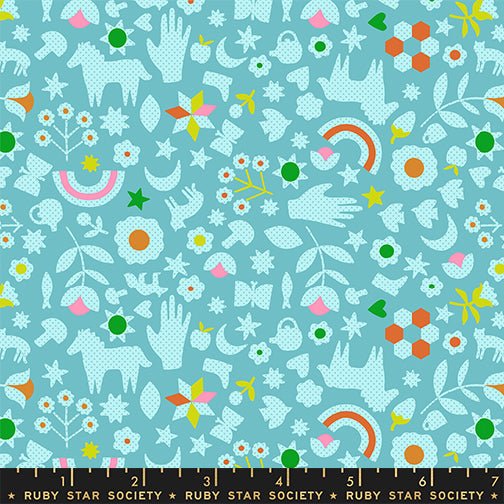 PRE - Order Catnap by Alexia Marcella Abegg - RS 4131 15 - Turquoise - Half Yard - October 2025 - Modern Fabric Shoppe