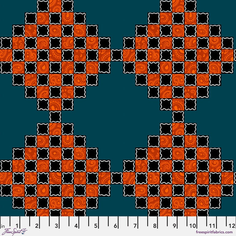 PRE - Order Chain Mail by Rachel Hauer - Postage Stamp PWRH149.TEAL - Half Yard May 2026 - Modern Fabric Shoppe