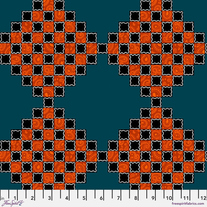 PRE - Order Chain Mail by Rachel Hauer - Postage Stamp PWRH149.TEAL - Half Yard May 2026 - Modern Fabric Shoppe