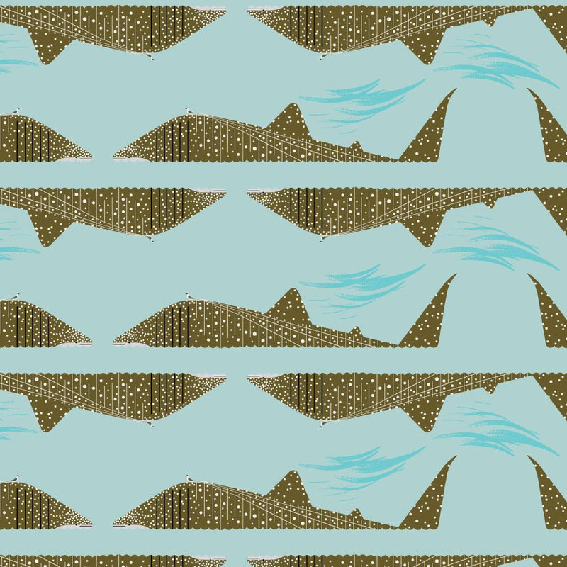 PRE - Order Coastal by Charley Harper - Whale Sharks CH - 444 - Half Yard - July 2025 - Modern Fabric Shoppe