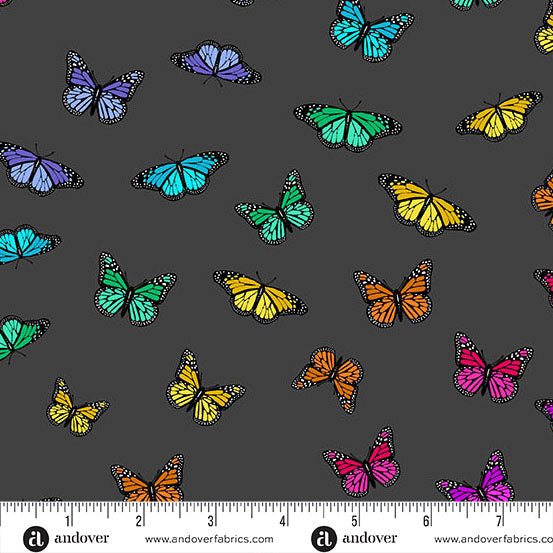 PRE - Order Color Wheel by Alison Glass - Butterfly Rainbow A - 1443 - K Night - Half Yard - April 2025 - Modern Fabric Shoppe