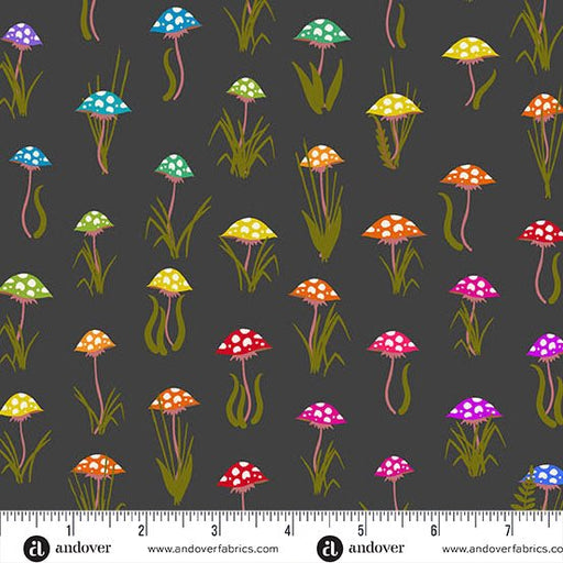 PRE - Order Color Wheel by Alison Glass - Mushroom Parade A - 1444 - K Night - Half Yard - April 2025 - Modern Fabric Shoppe