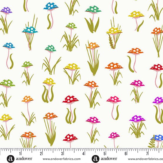 PRE - Order Color Wheel by Alison Glass - Mushroom Parade A - 1444 - L Day - Half Yard - April 2025 - Modern Fabric Shoppe