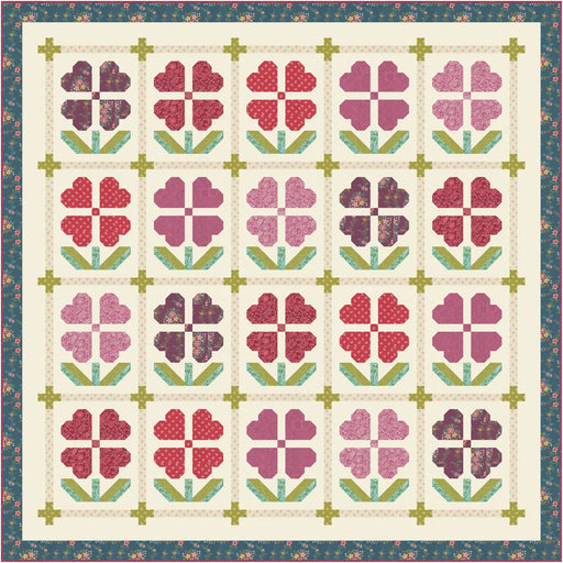 PRE-Order Crystal Manning- Hearts Ablooming Quilt Kit featuring Tilbury Garden- March 2027 - Modern Fabric Shoppe